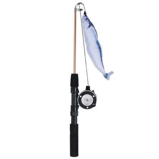 Retractable Cat Toy Fishing Pole for Indoor and Outdoor Play