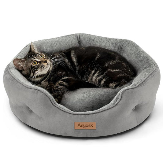 Anyask Dog and Cat Bed Waterproof Dog Sofa Beds Medium Supportive Foam Pet Couch Bed with Removable Washable Cover Waterproof Lining and Nonskid Bottom Slip-Resistant Bottom